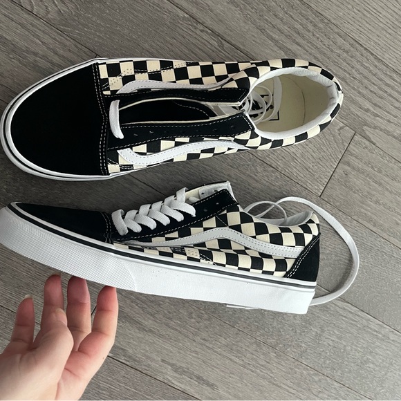 Vans Checkerboard Old Skool Sneakers - Black & White primary check VN0A38G1P0S - Picture 7 of 9